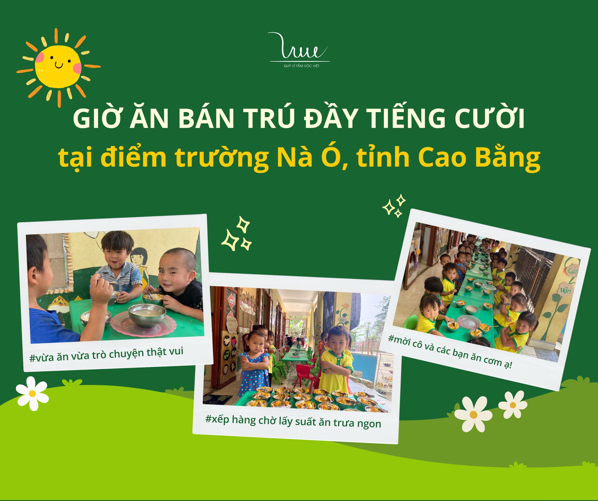 Giờ ăn bán trú đầy tiếng cười tại điểm trường Nà Ó, trường Mầm non Thạch Lâm, Cao Bằng